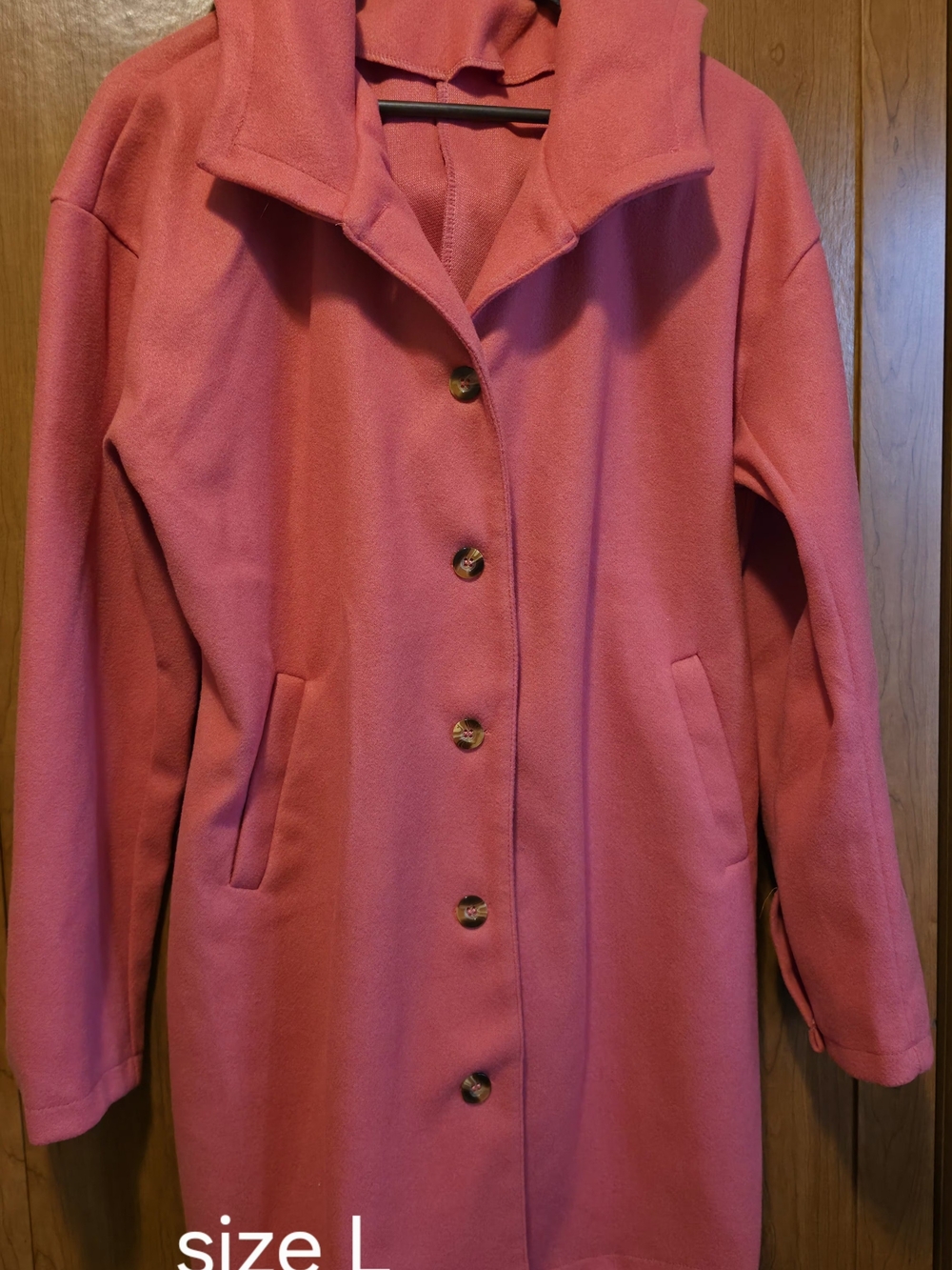 Women's Pink Button-Front Coat